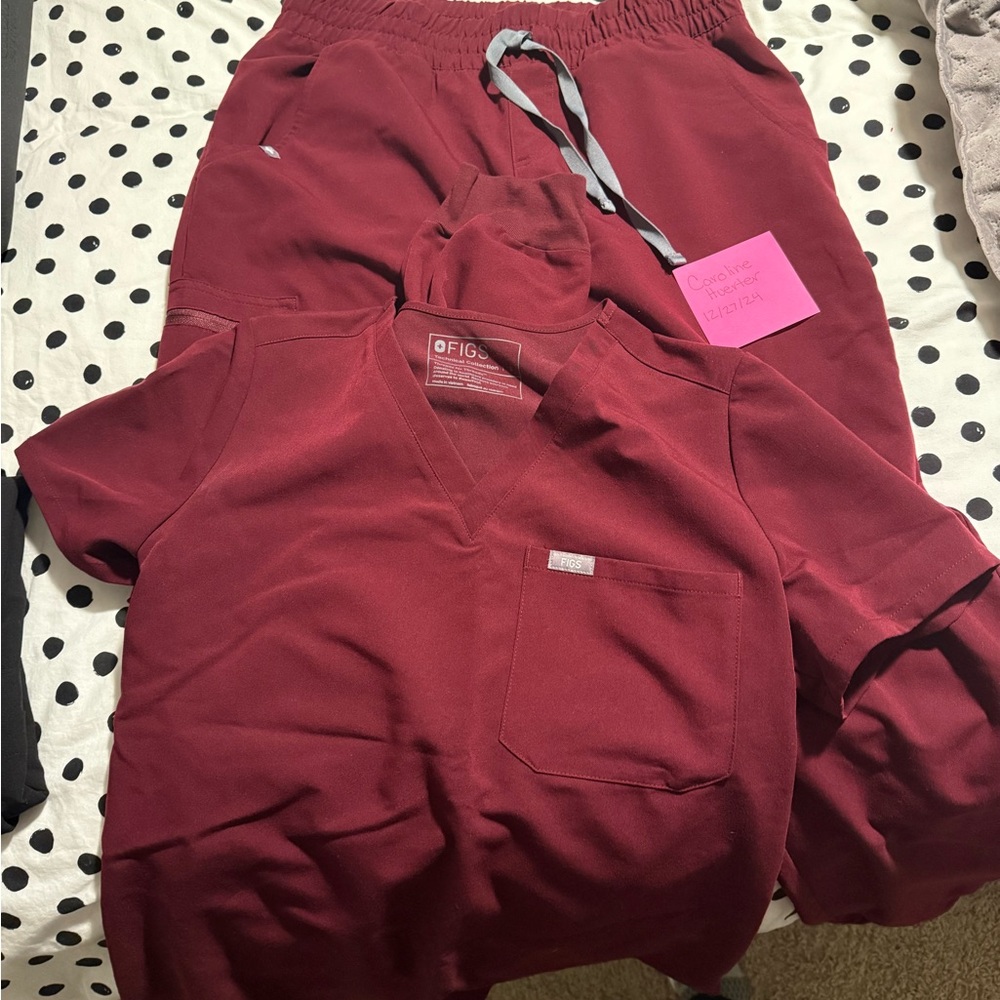 Burgundy HW Zamora Figs Set Old Waistband